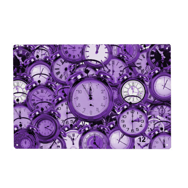 Metall Poster "Uhrzeit lila" artboxONE - Abstrakt - Uhr,Zeit,Uhrzeit,Time,Clock - Blechschild