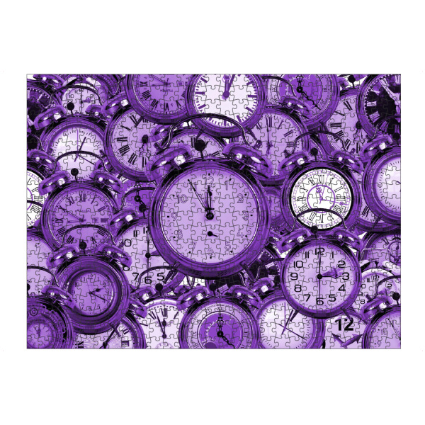 Puzzle Ravensburger "Uhrzeit lila" artboxONE - Abstrakt - Uhr,Zeit,Uhrzeit,Time,Clock - Bild uhr