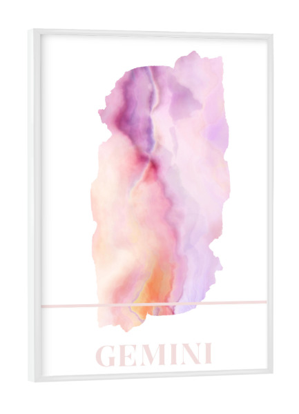 Poster mit weißem Rahmen "Agate Zodiac Sign - Gemini" artboxONE - Abstrakt