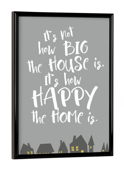 Poster mit schwarzem Rahmen "Happy Home" artboxONE - Typografie,Menschen,Liebe