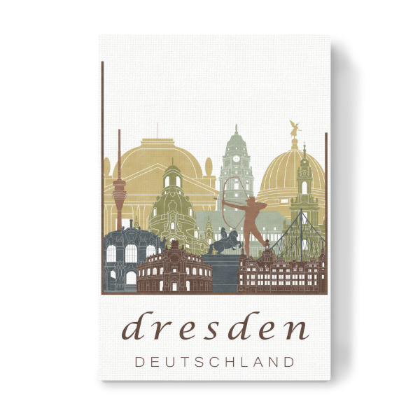 Leinwandbild "Dresden skyline light brown" artboxONE - Städte,Architektur,Städte / Dresden