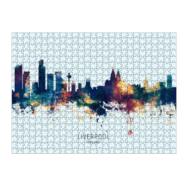 Puzzle Ravensburger "Liverpool Skyline BlueOrange" artboxONE - Städte