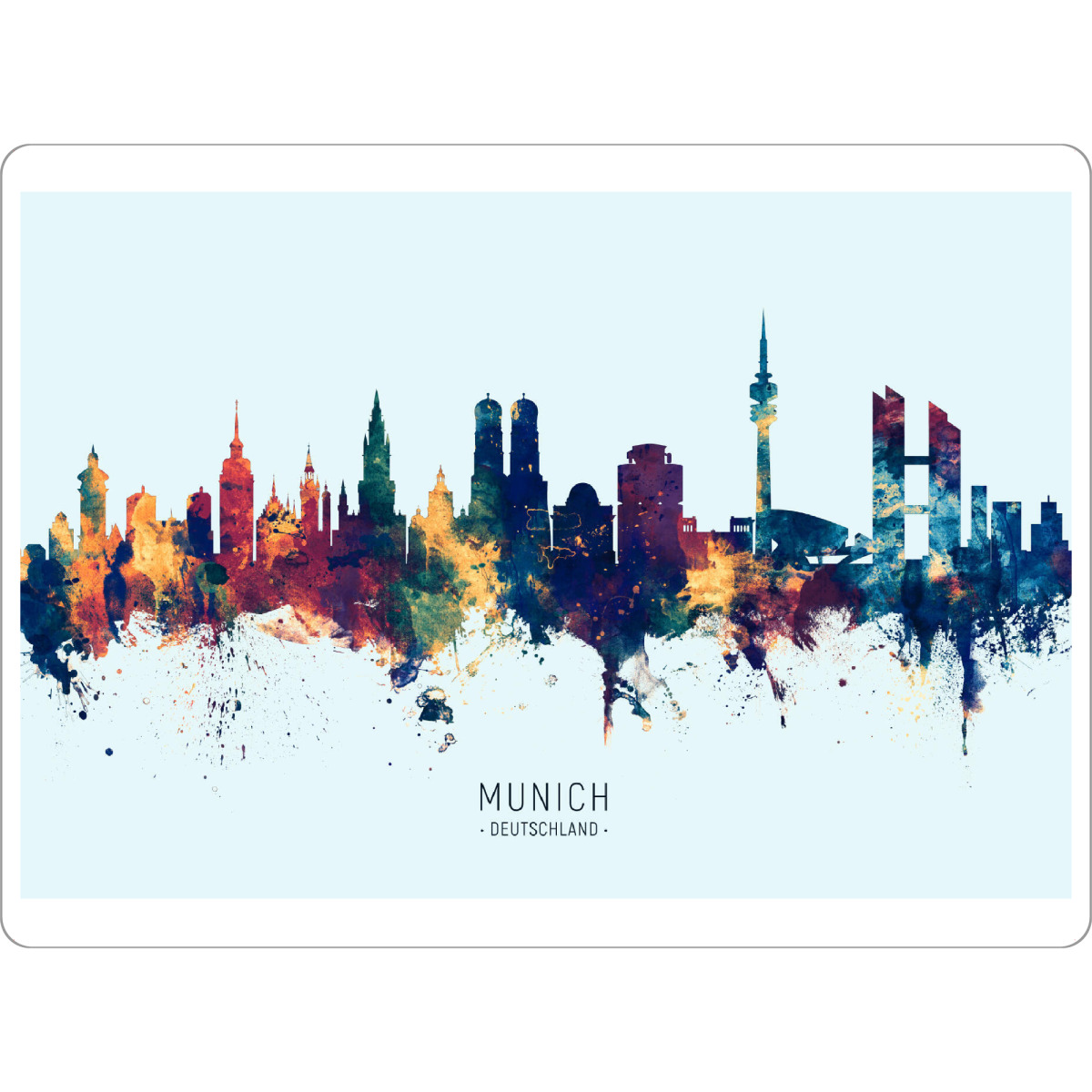 Tischset "Munich Germany Skyline BlueOrange" artboxONE - Städte,Städte / München