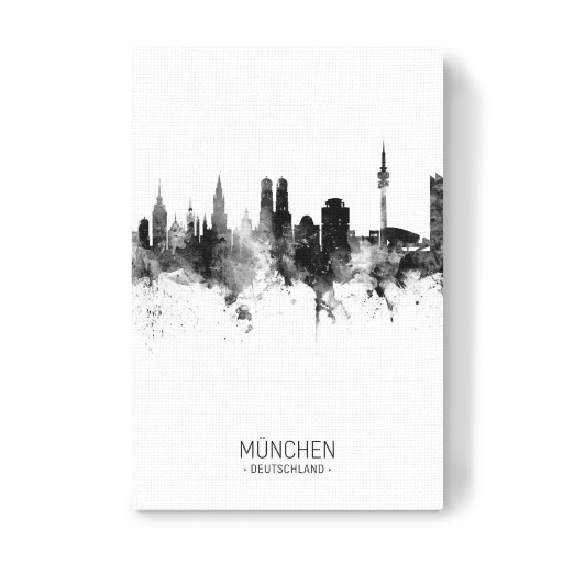 Munich Germany Skyline BW