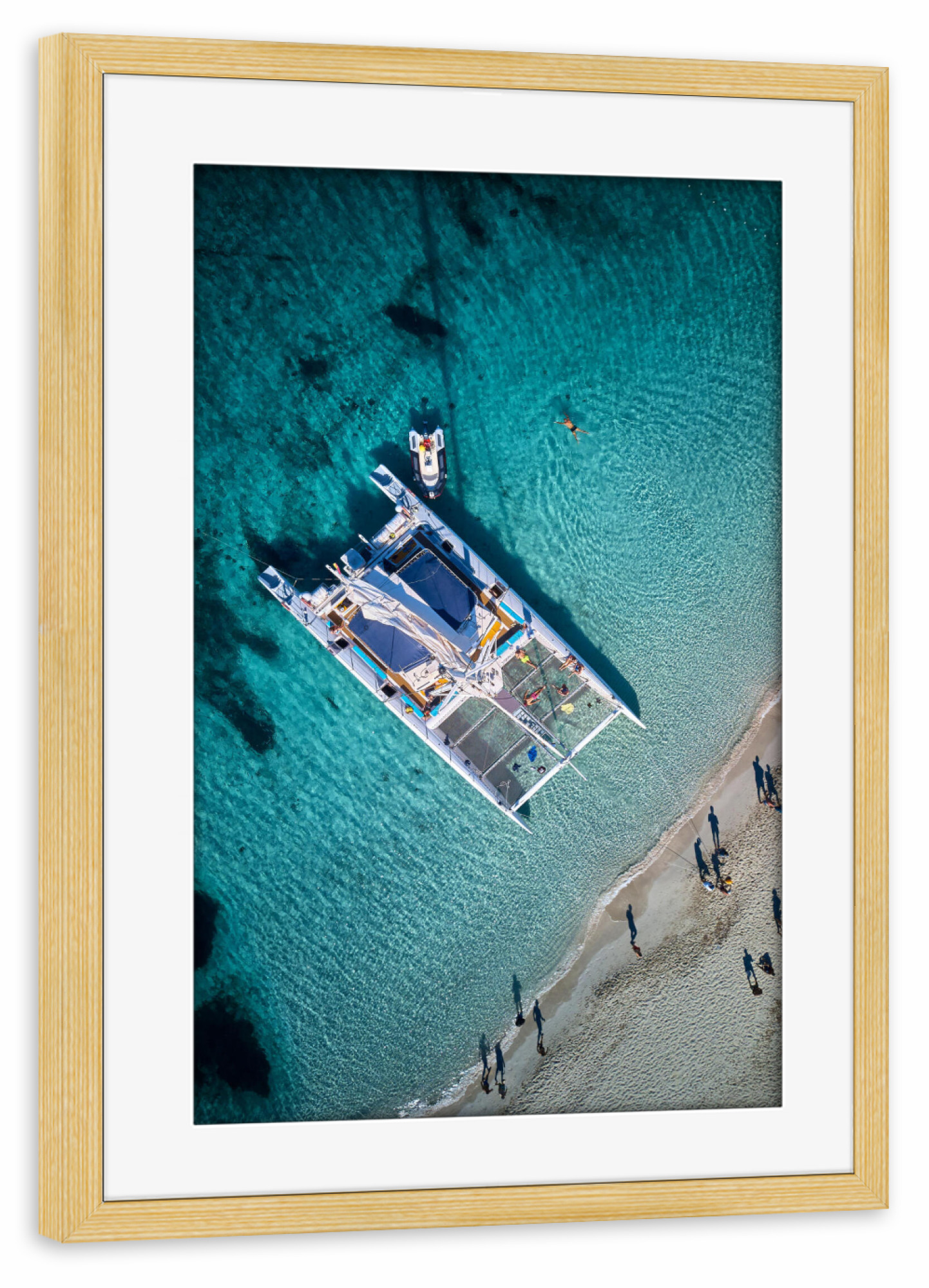Poster mit Rahmen kiefer "Catamaran" artboxONE - Reise / Strand und Meer