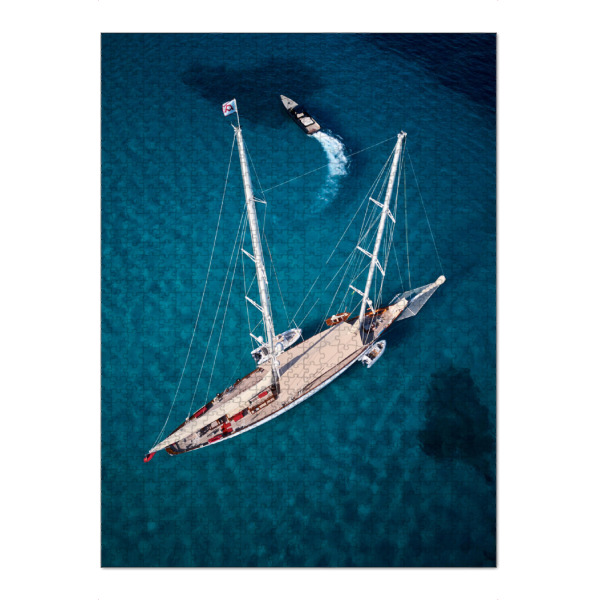 Puzzle Ravensburger "White Yacht" artboxONE - Reise / Strand und Meer