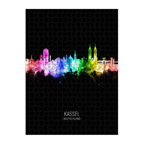 Puzzle Ravensburger "Kassel Skyline Colour Black" artboxONE - Städte