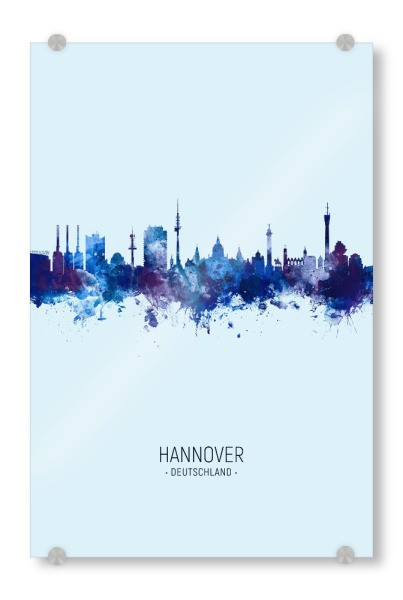 Acrylglasbild "Hannover Germany Skyline Dark Blue" artboxONE - Städte