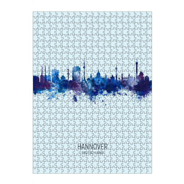 Puzzle Ravensburger "Hannover Germany Skyline Dark Blue" artboxONE - Städte