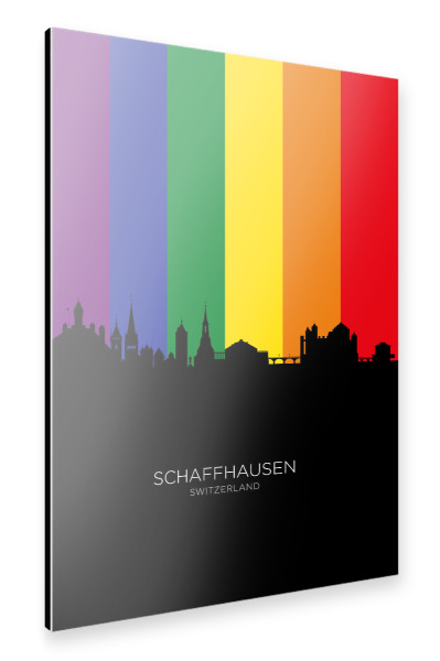 Alu-Dibond "Schaffhausen Skyline Pride" 30x20 cm artboxONE