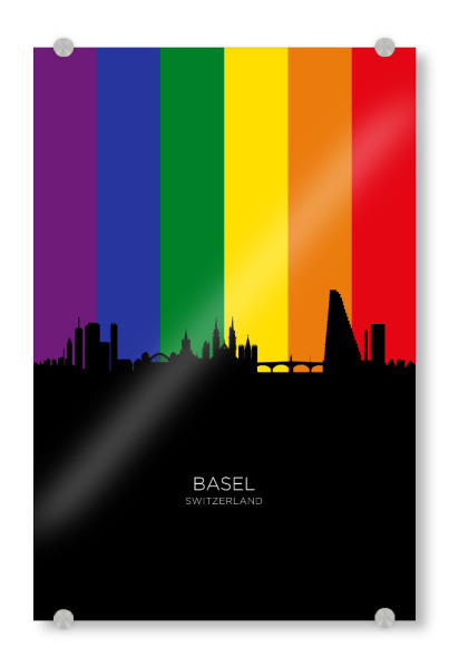 Acrylglasbild "Basel Switzerland Skyline Pride" artboxONE - Städte