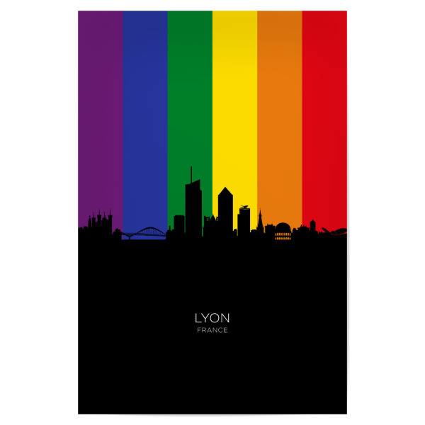 Poster "Lyon France Skyline Pride" artboxONE - Städte