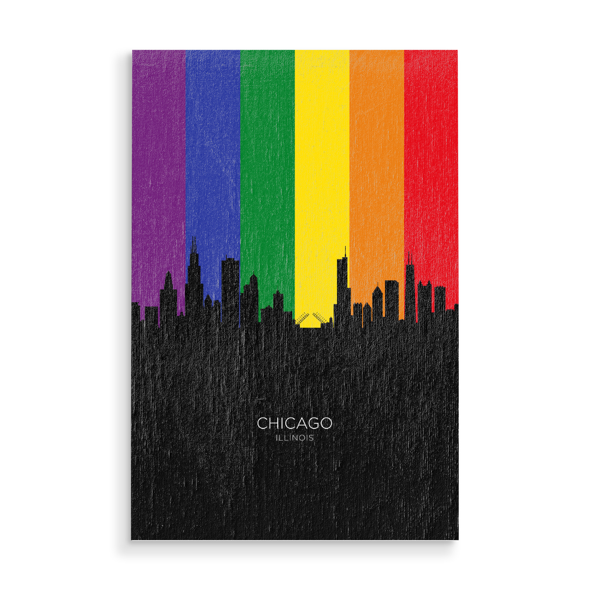 Holzbild "Chicago Illinois Skyline Pride" artboxONE - Städte,Städte / Chicago