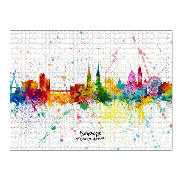 Puzzle Ravensburger "Belfast Skyline Splash" artboxONE - Städte