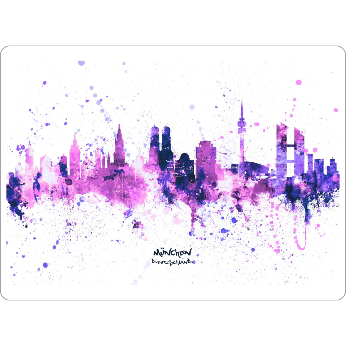 Tischset "Munich Germany Skyline PurplePink" artboxONE - Städte,Städte / München