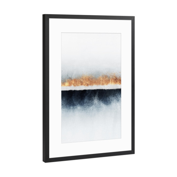 Poster mit Rahmen Schwarz (Metallic) "Horizon" artboxONE - Abstrakt - Abstract,Abstraction,Watercolor,Aquarelle,Minimal,Marmor,Abstrakt