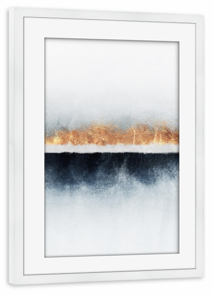 Poster mit Rahmen weiß "Horizon" artboxONE - Abstrakt - Abstract,Abstraction,Watercolor,Aquarelle,Minimal,Marmor,Abstrakt