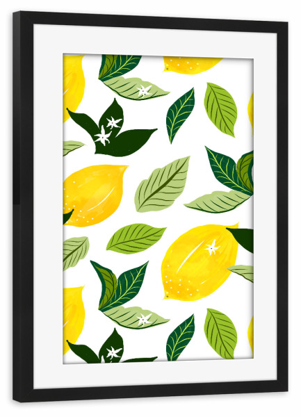 Poster mit Rahmen schwarz "Lemona" artboxONE - Essen & Trinken,Abstrakt