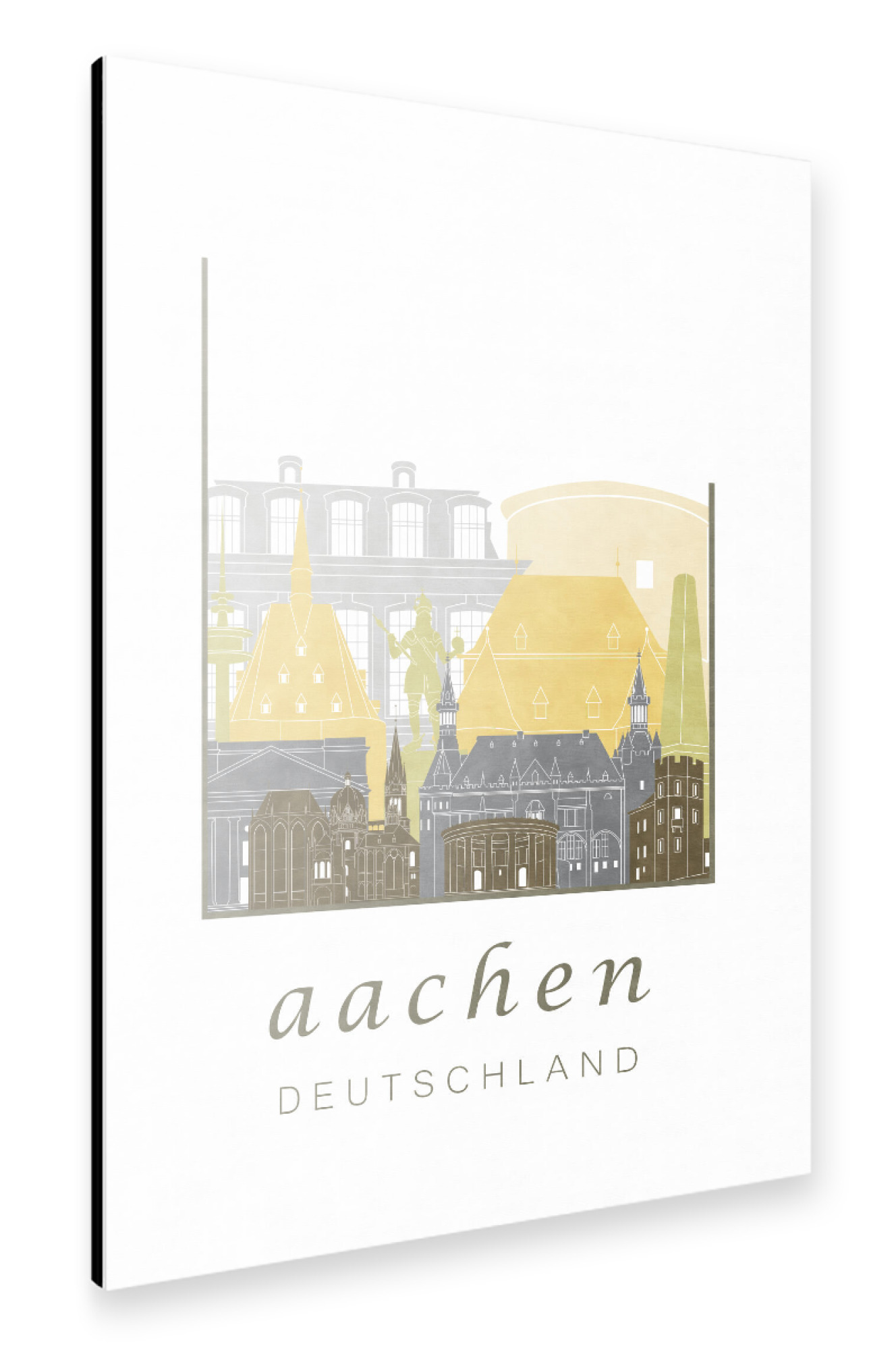 Alu-Dibond "Aachen skyline desert" 30x20 cm artboxONE