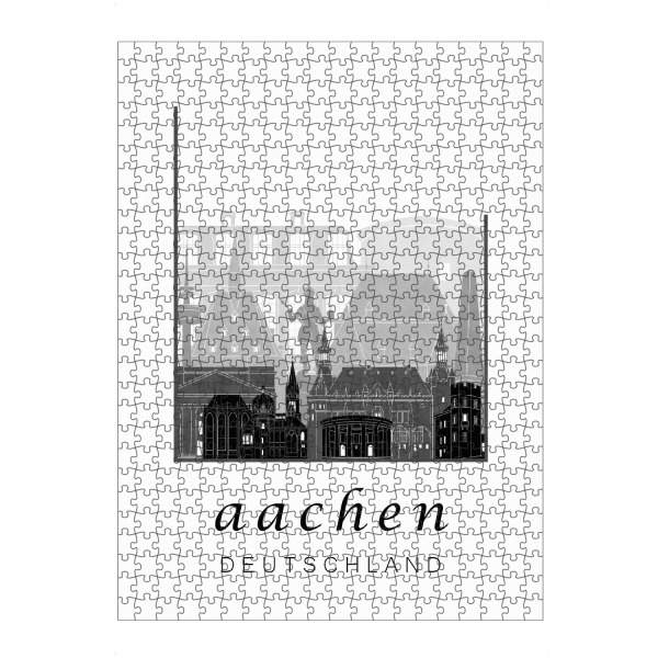 artboxONE Puzzle "Aachen skyline black & white" artboxONE - Städte,Schwarzweiß,Architektur