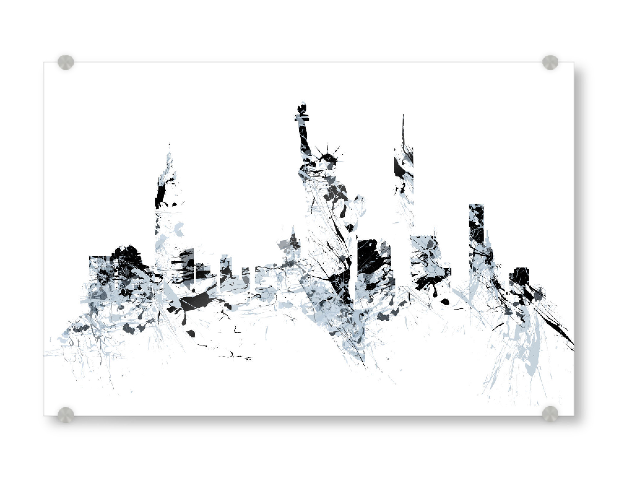 Acrylglasbild "NEW YORK SPLASH Skyline" artboxONE - Städte,Städte / New York,Reise,Abstrakt,Schwarzweiß