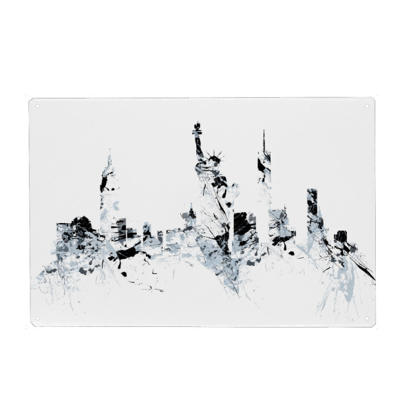 Holzbild "NEW YORK SPLASH Skyline" artboxONE - Städte,Städte / New York,Reise,Abstrakt,Schwarzweiß