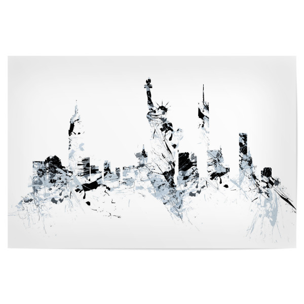 Poster 30x20 cm "NEW YORK SPLASH Skyline" artboxONE - Städte,Städte / New York,Reise,Abstrakt,Schwarzweiß