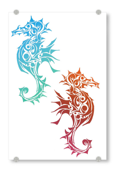 Acrylglasbild "Red and Blue Seahorses" artboxONE - Tiere,Unterwasser