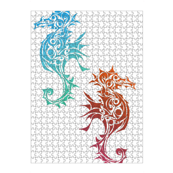 Puzzle Ravensburger "Red and Blue Seahorses" artboxONE - Tiere,Unterwasser