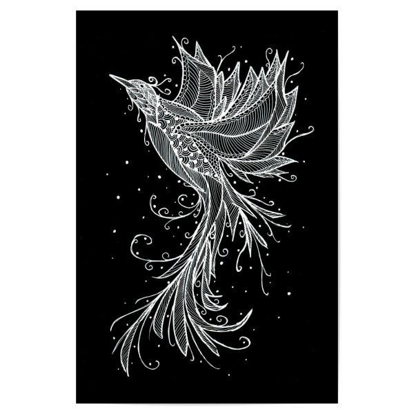 Poster 30x20 cm "Rising Phoenix" artboxONE - Tiere,Schwarzweiß