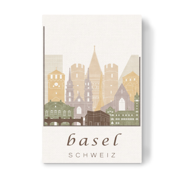 Leinwandbild "Basel skyline rustic" artboxONE - Städte,Architektur