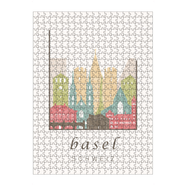 Puzzle Ravensburger "Basel skyline pastel" artboxONE - Städte,Architektur