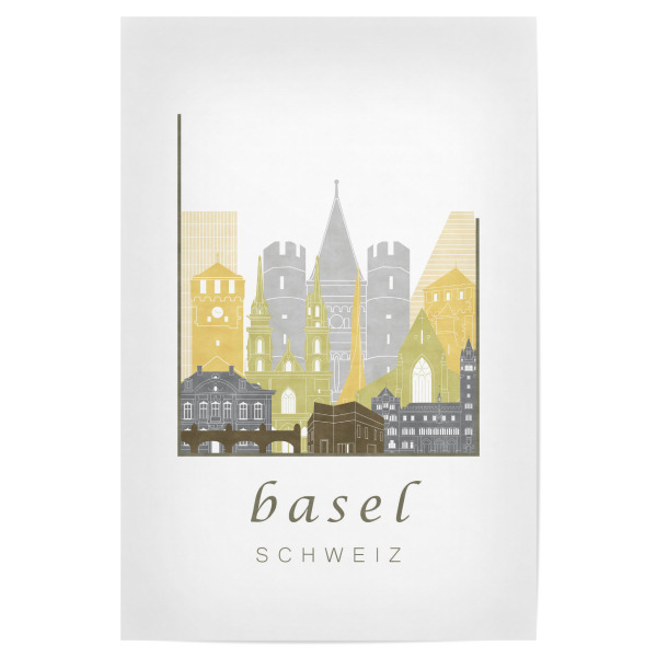 Poster "Basel skyline desert" artboxONE - Städte,Architektur