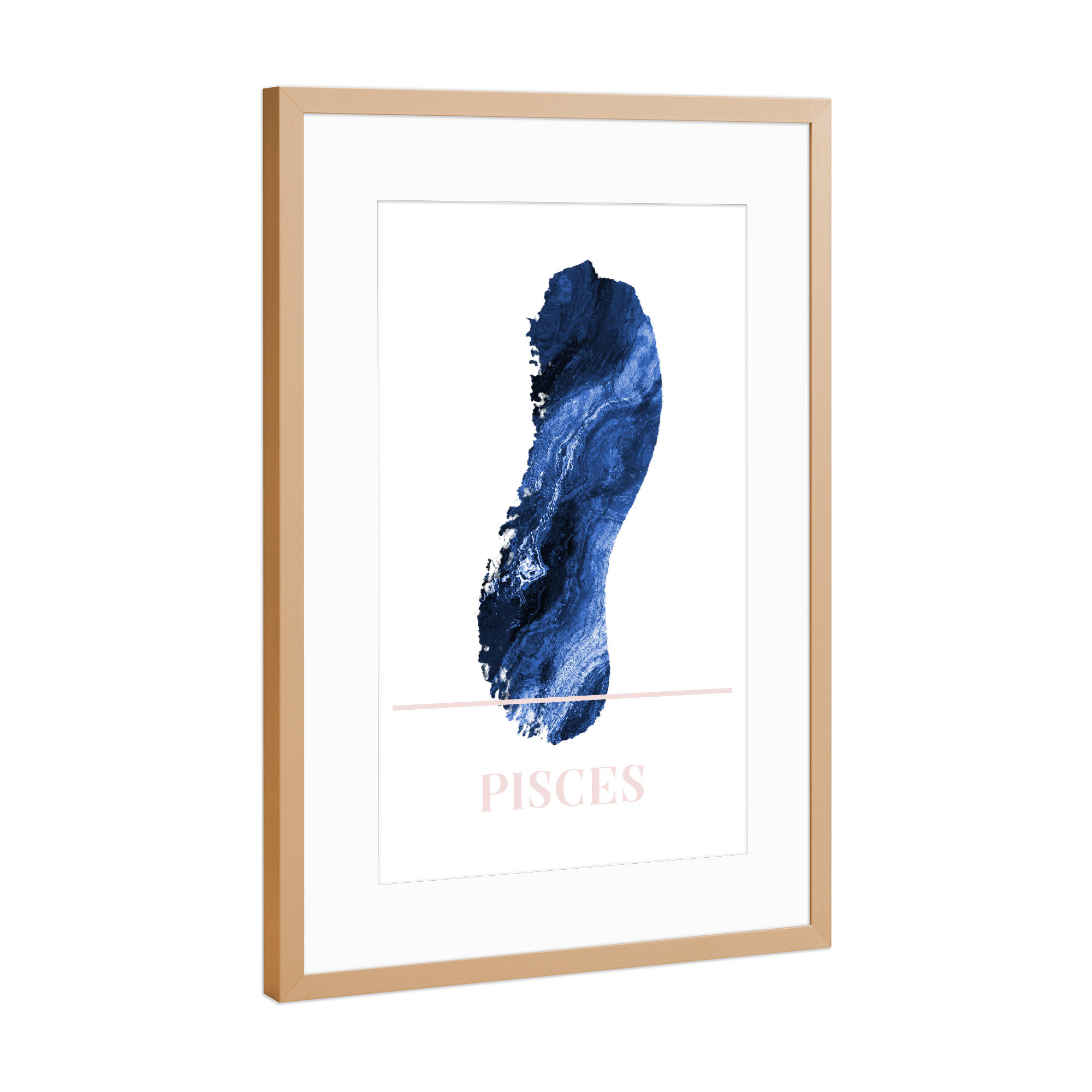 Poster mit Rahmen Kupfer "Agate Zodiac Sign - Pisces" artboxONE - Abstrakt