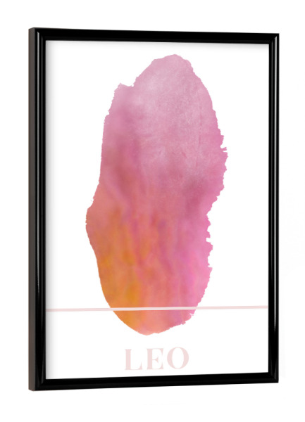Poster mit schwarzem Rahmen "Agate Zodiac Sign - Leo" artboxONE - Abstrakt