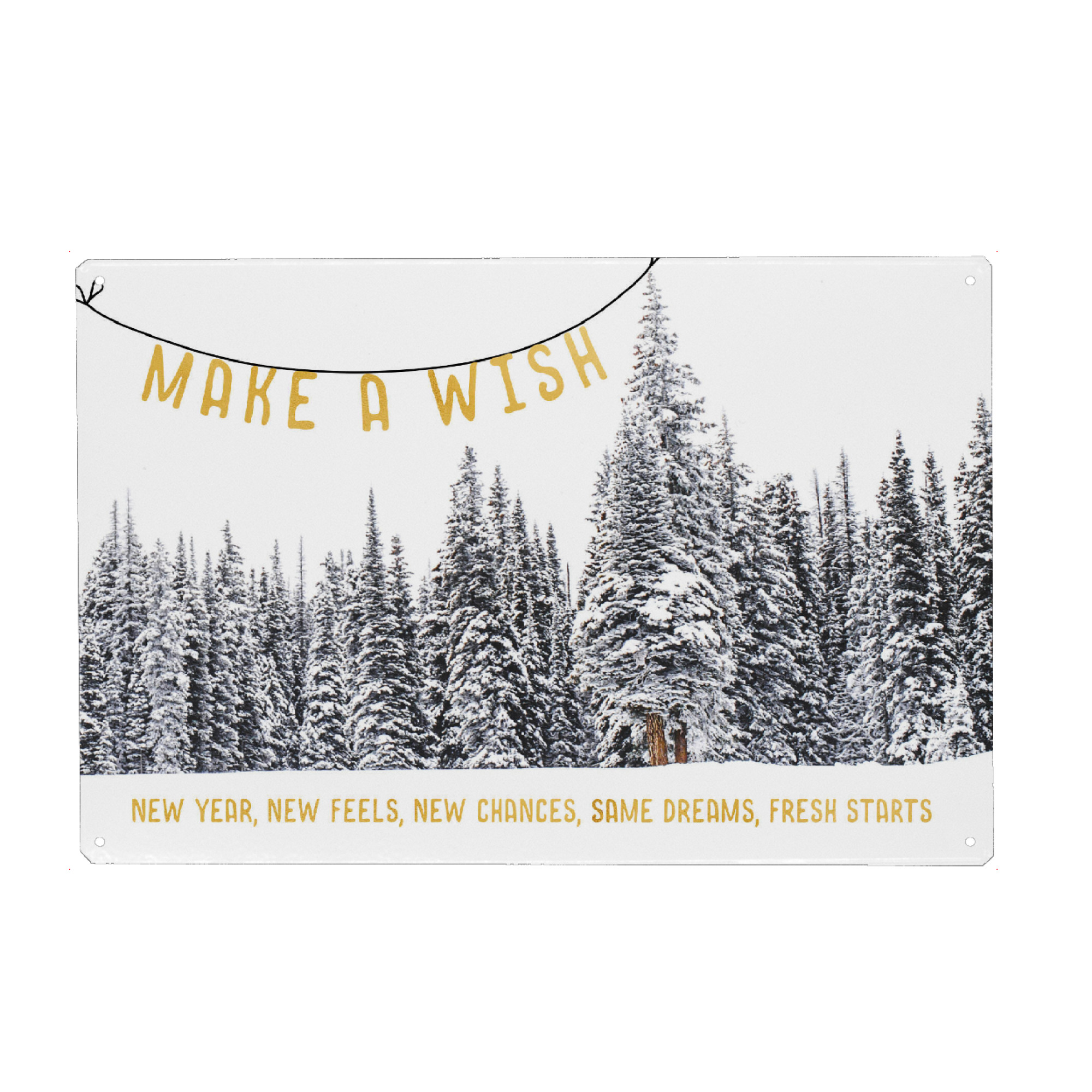 Holzbild "Make a wish" artboxONE - Typografie,Natur,Schwarzweiß,Liebe,Weihnachten
