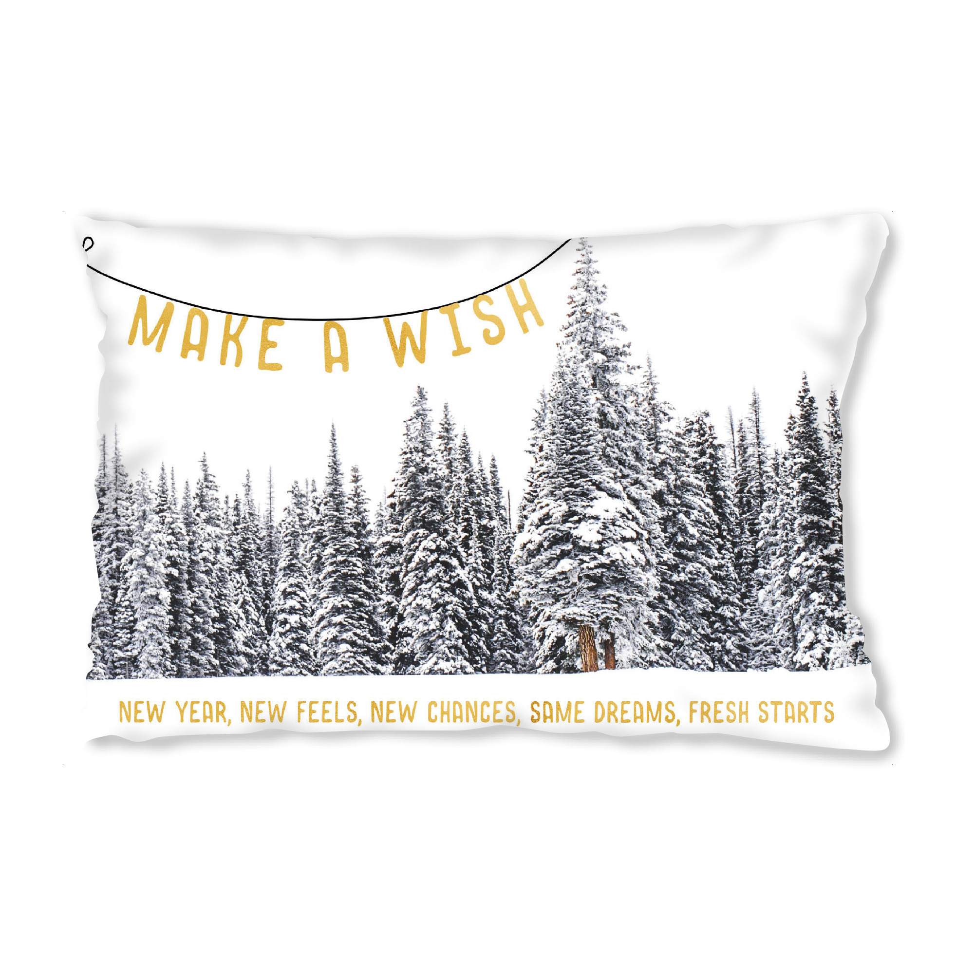 Design-Kissen "Make a wish" artboxONE - Typografie,Natur,Schwarzweiß,Liebe,Weihnachten