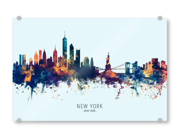 Acrylglasbild "New York Skyline BlueOrange" artboxONE - Städte,Städte / New York