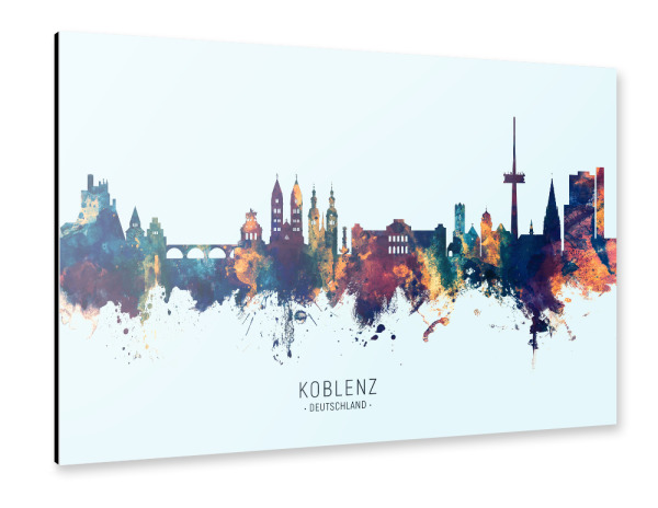 Alu-Dibond "Koblenz Germany Skyline BlueOrange" 30x20 cm artboxONE