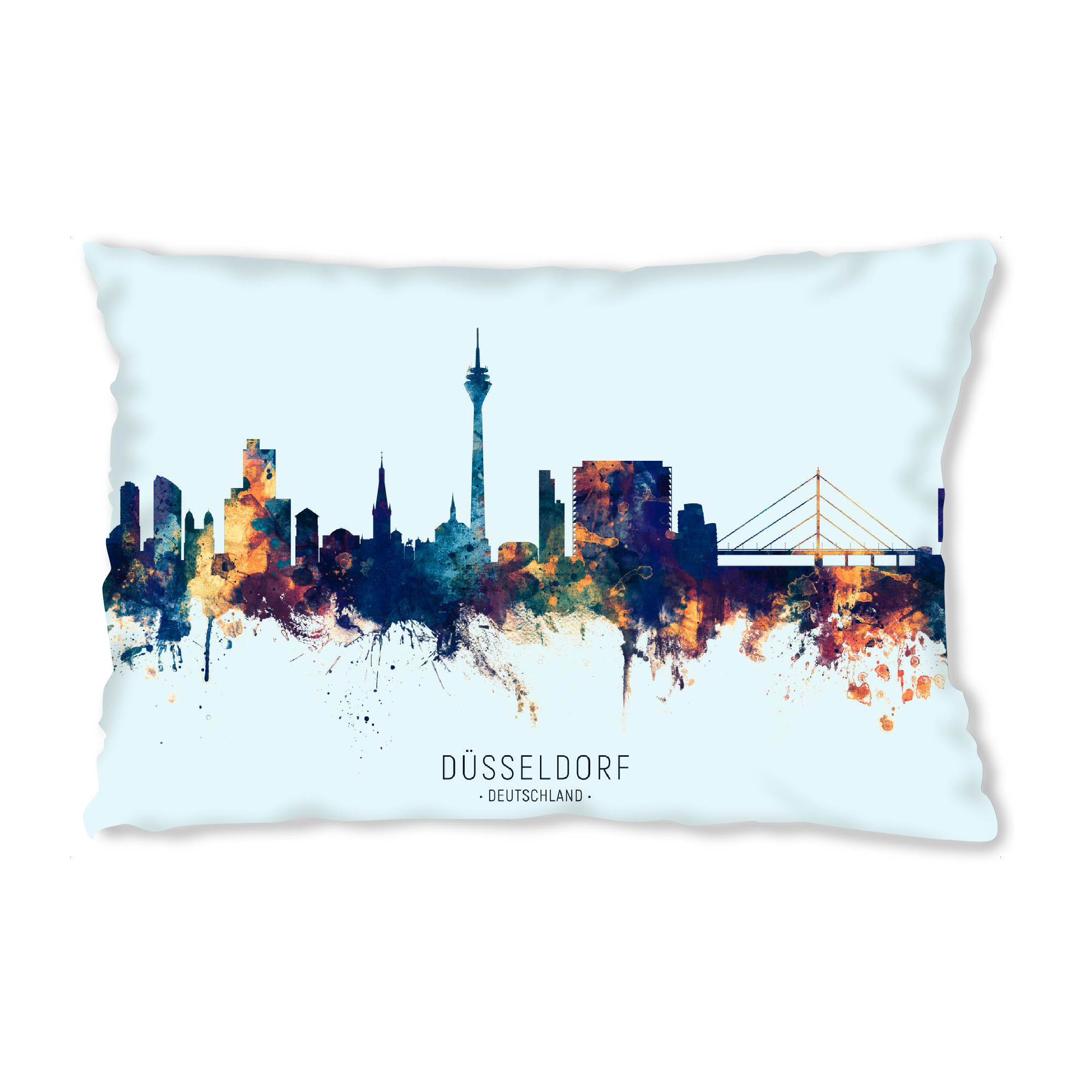 Design-Kissen "Düsseldorf Skyline BlueOrange" artboxONE - Städte,Städte / Düsseldorf