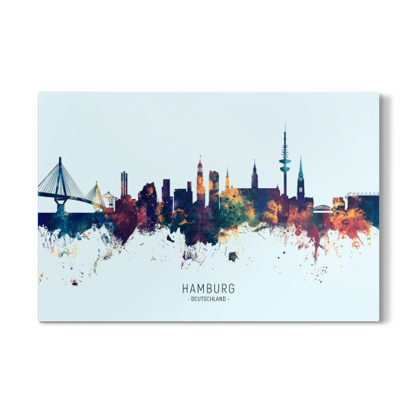 Galerie-Print "Hamburg Germany Skyline BlueOrange" 30x20 cm artboxONE