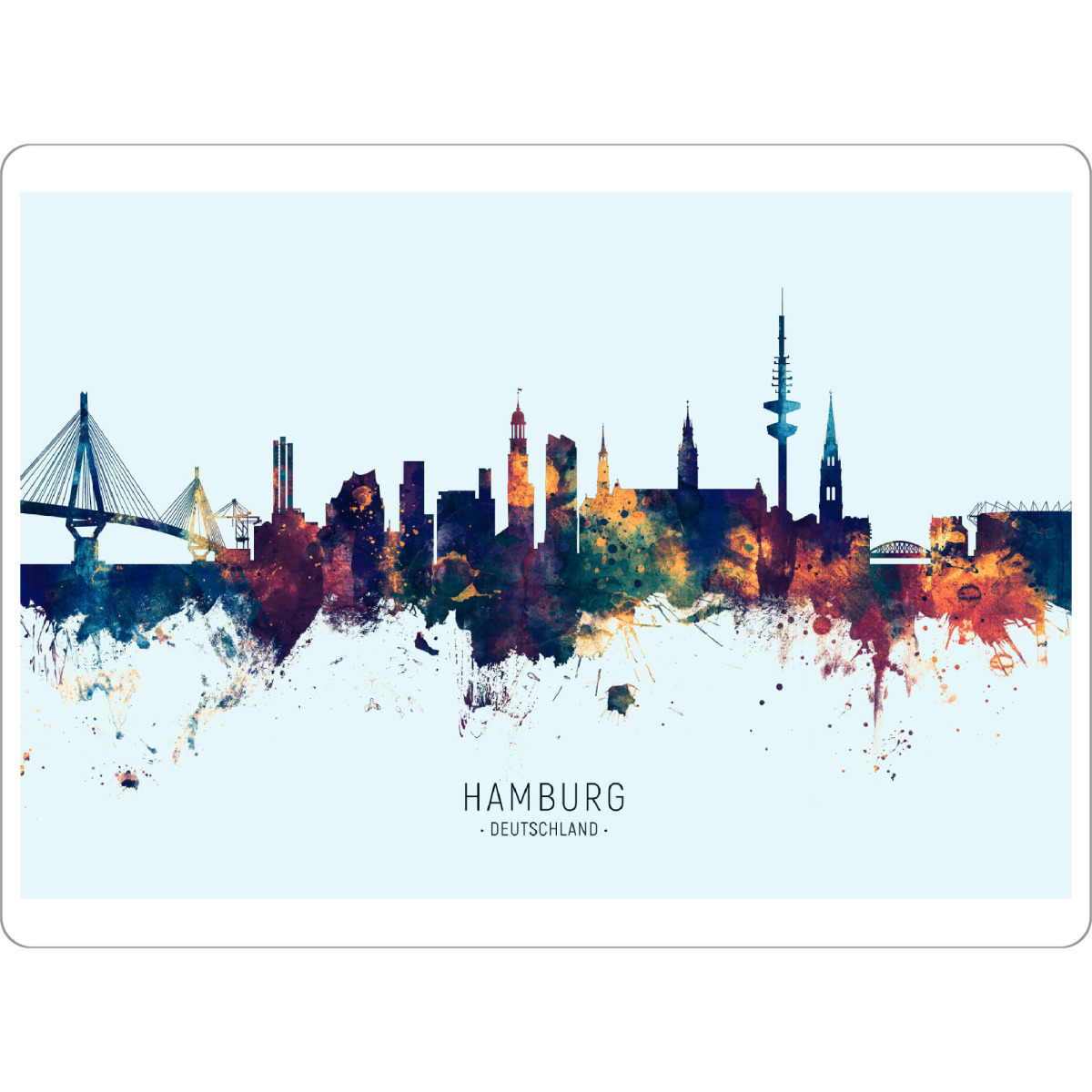 Tischset "Hamburg Germany Skyline BlueOrange" artboxONE - Städte,Städte / Hamburg