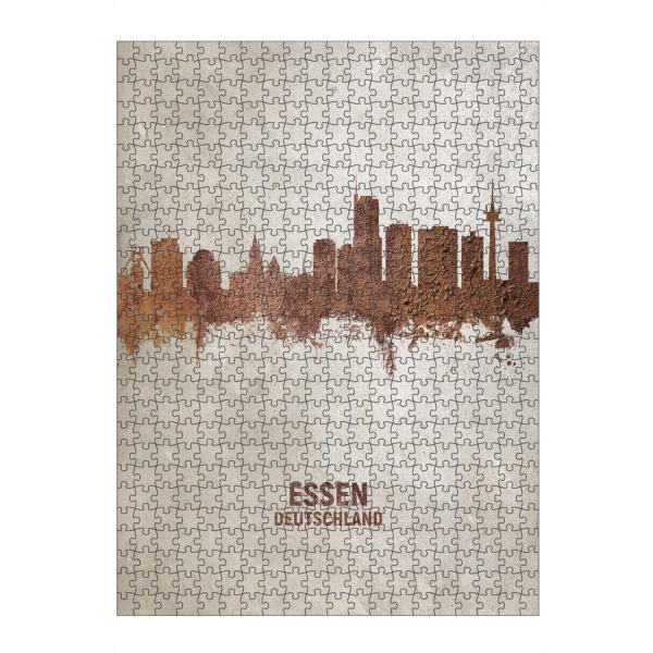 Puzzle Ravensburger "Essen Germany Skyline Rust" artboxONE - Städte