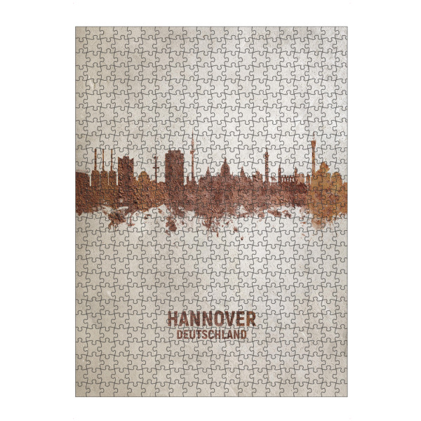 Puzzle Ravensburger "Hannover Germany Skyline Rust" artboxONE - Städte