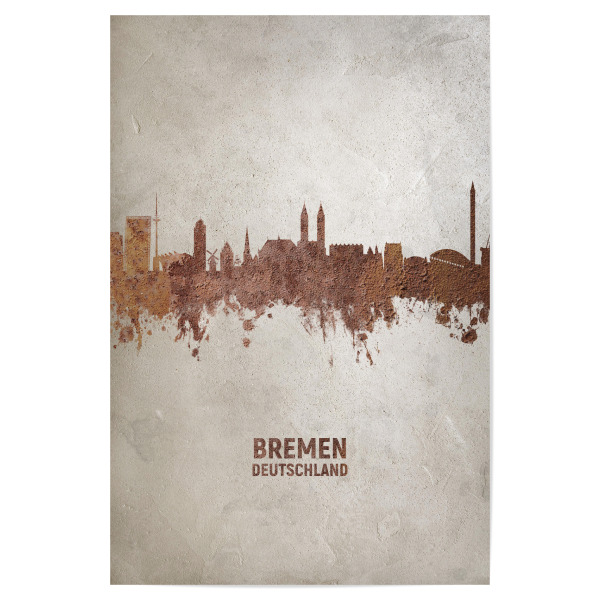 Poster 30x20 cm "Bremen Germany Skyline Rust" artboxONE - Städte - Bremen,Germany,Skyline,Cityscape,Stadtbild,Watercolor,Pride,Deutschland