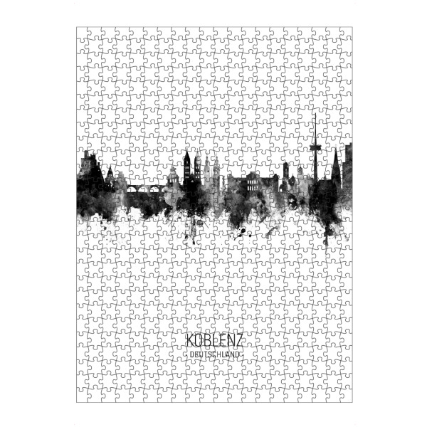 Puzzle Ravensburger "Koblenz Skyline BW" artboxONE - Städte,Schwarzweiß