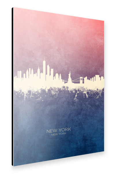 Alu-Dibond "New York Skyline BlueRose" 30x20 cm artboxONE