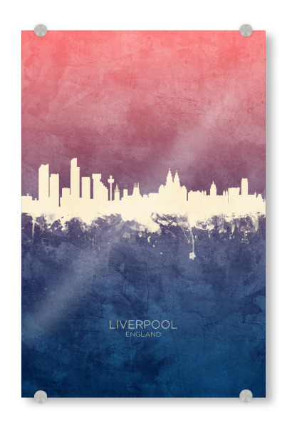 Acrylglasbild "Liverpool England Skyline BlueRose" artboxONE - Städte