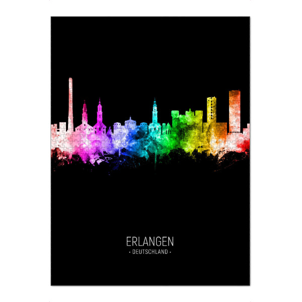Puzzle Ravensburger "Erlangen Skyline Colour Black" artboxONE - Städte