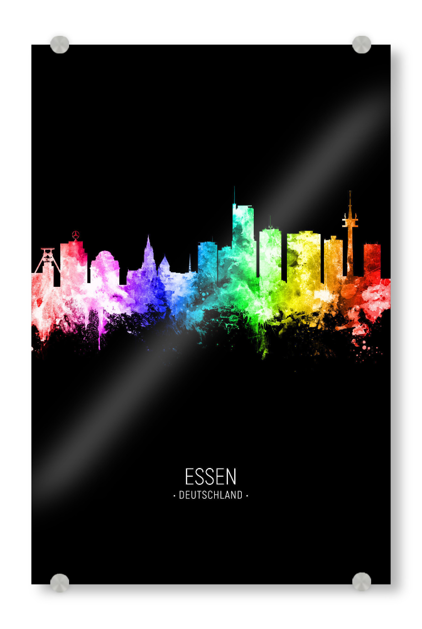 Acrylglasbild "Essen Germany Skyline Colour Black" artboxONE - Städte